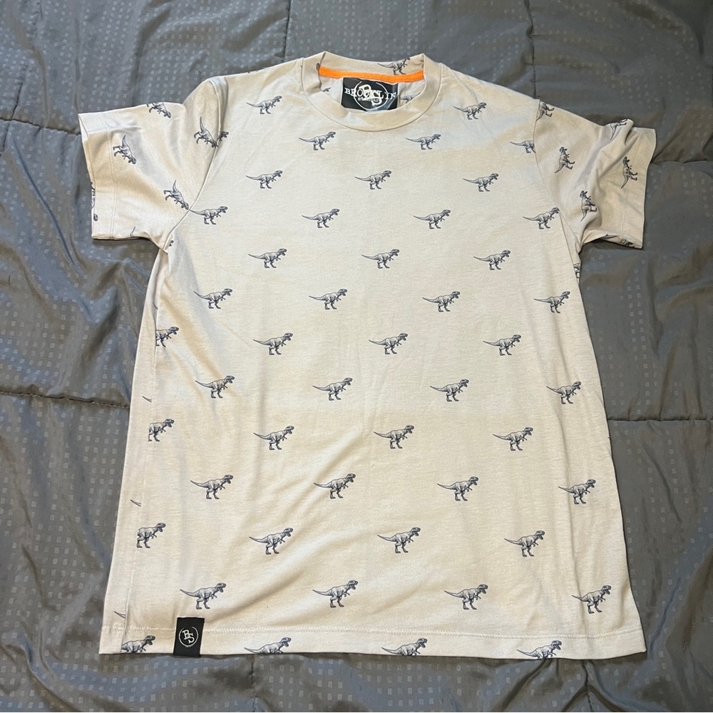Brooklyn standard dinosaur all over print tshirt top trex size small